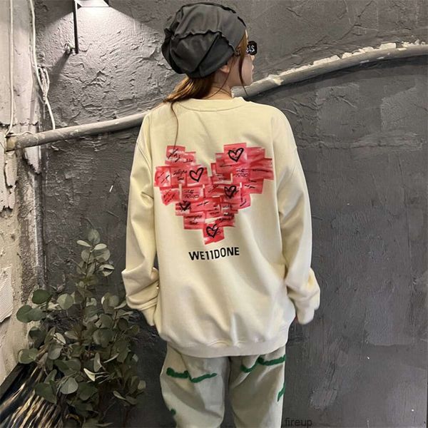 Moletons Mens Womens Designer Hoodies Moda Streetwear Nós Coreano 11done Outono Carta de Amor Impressão Pulôver Manga Longa Oversize Moda Br Mens Womens Round Ne