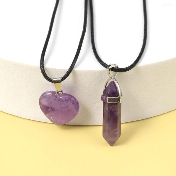 Anhänger Halsketten Halskette Sets Naturstein Achate/Rosenquarz/Amethyst Unisex Charms Romantische Geschenke Kette 45 5 CM