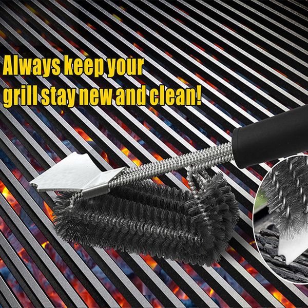 BBQ Tools Zubehör Grillbürsten Grillschaber Reinigungsbürste Außenreiniger Edelstahlborsten Draht Kitchen Clean 230414