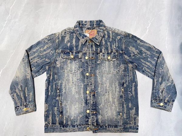 Mor Marka Tasarımcı Denim Ceket 24SS Yeni Sonbahar ve Kış Moda Erkek Kat Yüksek Kalite Konforlu Denim Boyutu M-3XL