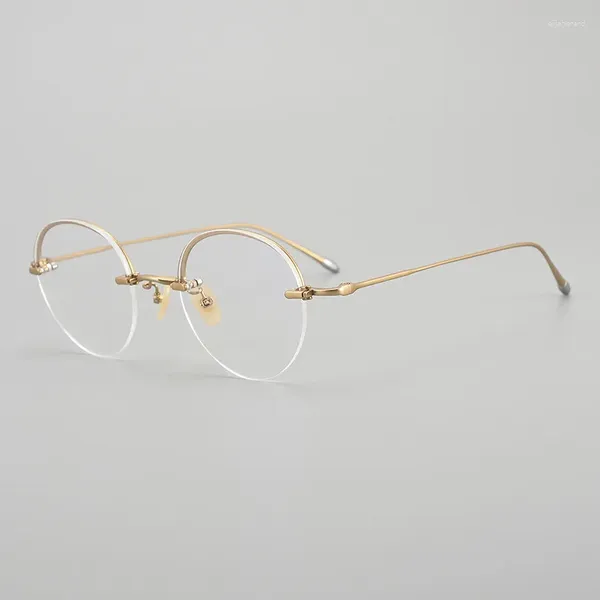 Sonnenbrillen Rahmen luxuriöser Brille rund Japan handgefertigtes Titunium Optische Brille Rahmen ARLT5921 Frauen Männer verschreibungspflichtige Farbtöne