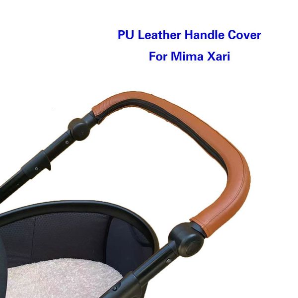 Kinderwagenteile Zubehör Kinderwagen PU-Ledergriffabdeckungen für Mima Xari Pram Bar Sleeve Case Schutzhülle Armlehnenabdeckung Kinderwagenzubehör 230414