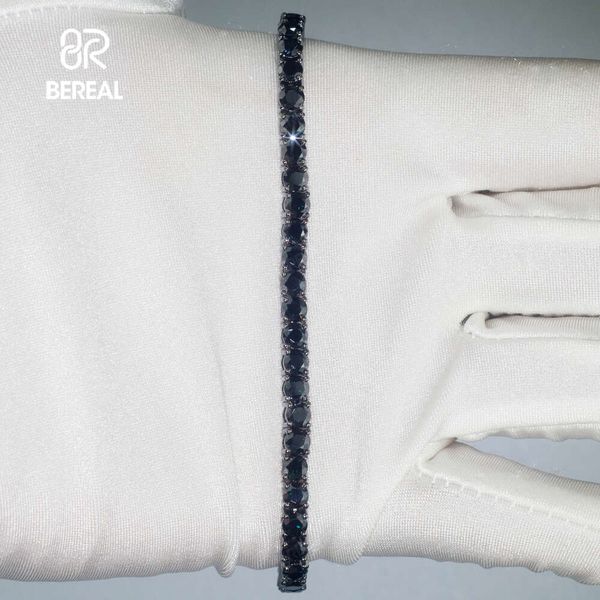 Bracciale Collana Moissanite Design Nero Vvs Tennis Chain Pass Diamond Tester Iced Out Diamond Bracciale in argento 925 per uomo donna