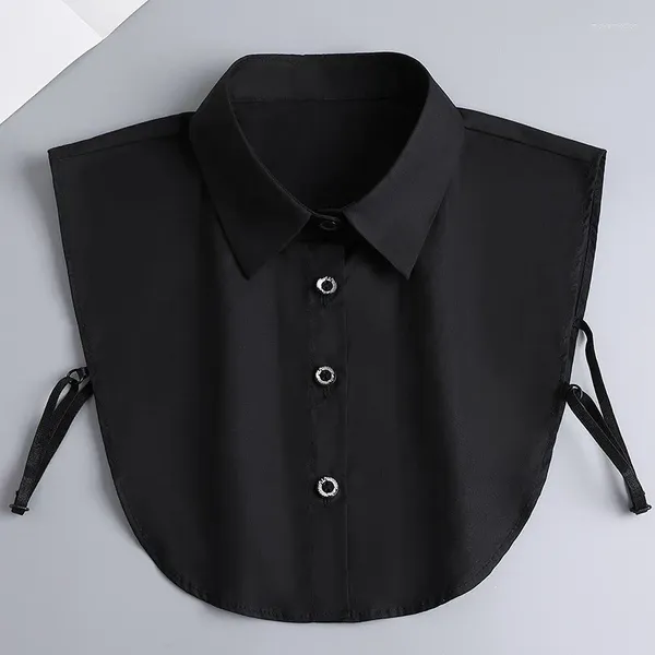 Schals Frauen Baumwolle Kristall Gefälschte Kragen Bluse Vintage Solide Abnehmbare Hemd Falsche Revers Top Kleidung Zubehör