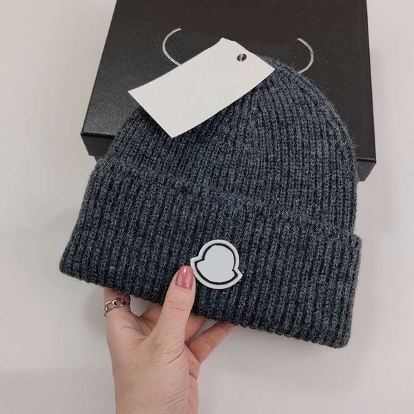 Schädelkappen Mode Winter Strickmütze MONCLR Herren Damen Mütze Italienische trendige warme Mütze Herrenmode Stretch Wolle Casquette Hüte für Männer Frauen