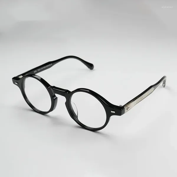Sonnenbrillengestelle, runde japanische Acetat-Brillen, modische ovale Schildkröten-Rezept-Klassikbrillen für Herren, Handamde-Brillen 532 Herren