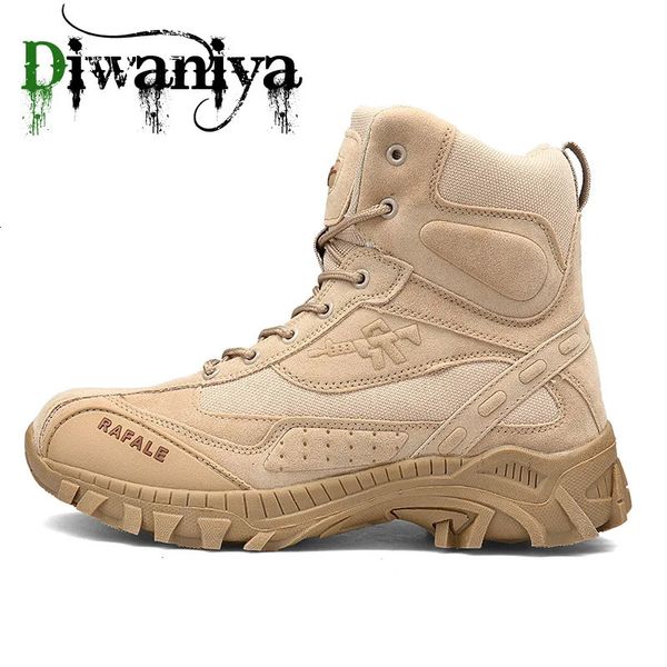 Stivali Diwaniya Scarpe militari da uomo Stivali da combattimento Stivali da trekking da uomo Stivale militare tattico Scarpe da uomo Scarpe da lavoro antinfortunistiche Taglia grande 39-48 231116