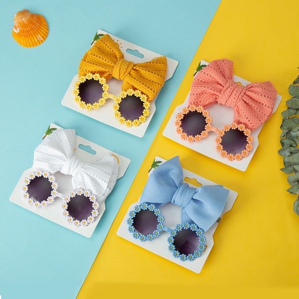 Daisy Flower Sonnenbrille Baby Mädchen Nylon Stirnband Baby Boy Girl Seaside Mental Eyeglasses Kinder Accessoires Headwear