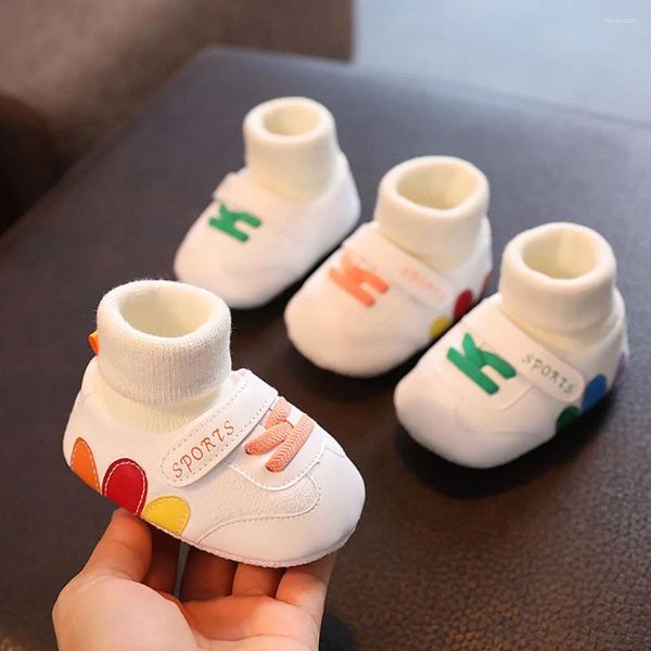 İlk Walkers Kış Peluş Çorap Ayakkabı Bebek PU Derisi Anti-Slippery Ev Ayakkabı Sahte Kürk Kadife Bebek Erkek Kızlar Toddler