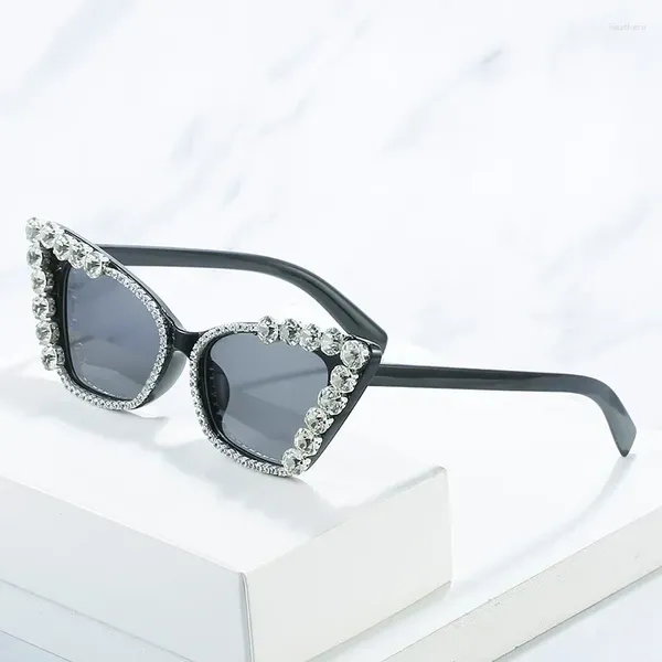 Güneş gözlüğü kedi gözü Avrupa ve Amerika Birleşik Devletleri Kişilik Pırlanta Zinciri Gözlükleri Moda Komik Sokak S Kadın