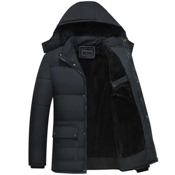 Piumino da uomo Parka invernale da uomo spesso caldo Parka casual imbottito in cotone antivento impermeabile in pile cappotti con cappuccio più velluto capispalla abbigliamento J231116