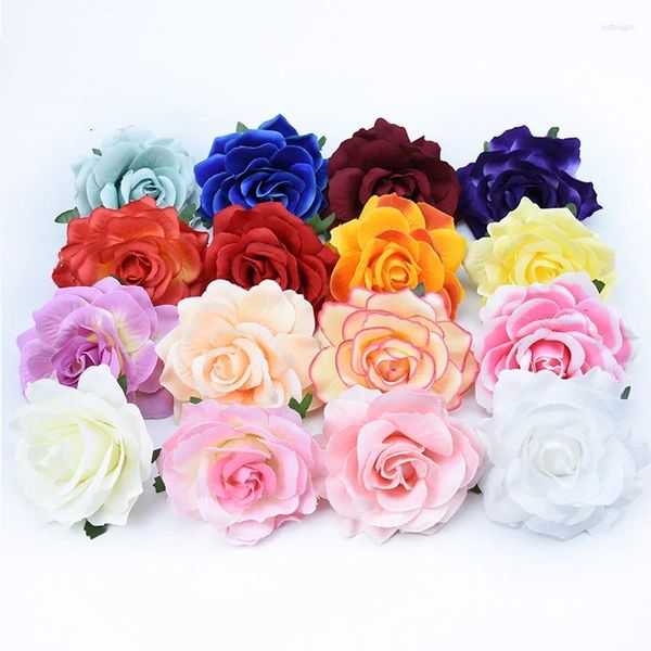 Flores decorativas 10cm artificial de alta qualidade rosas de seda flor parede casamento decoração de casa natal diy broche acessórios de noiva liberação