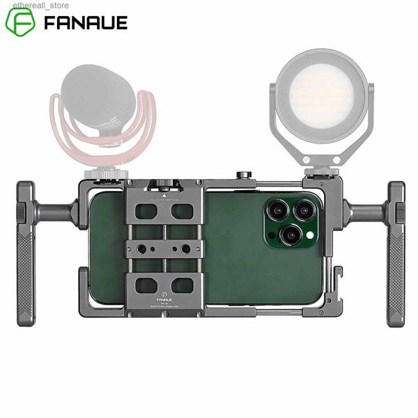 Estabilizadores Fanaue Mobile Smartphone Video Rig Gimbal Estabilizador de Mão para Celular Gaiola Filme e Televisão Berço Pequeno Q231116