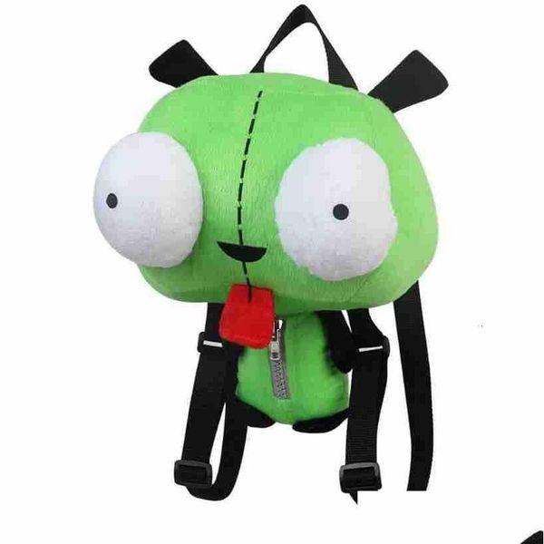 Рюкзаки Alien Invader Zim 3D Eyes Robot Gir Симпатичный плюшевый рюкзак-сумка на Рождество 14 дюймов Высококачественный подарок для детей 230509 Drop Deli Dhghh