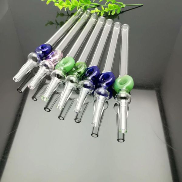 Pfeife Mini Shisha Glasbongs Bunte Metallform Farbige runde Kugel, farbiger Kreis, verlängerte Saugdüse aus Glas