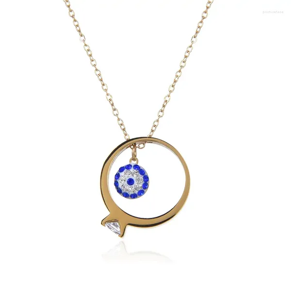 Ожерелья с подвесками FYSARA Lucky Blue Eye, ювелирные изделия 2023, модный золотой цвет, нержавеющая сталь, зло для женщин, подарок на вечеринку