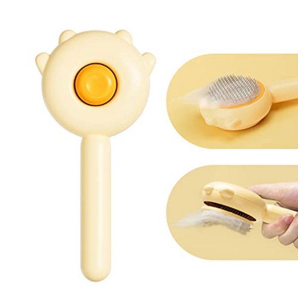 Pincel de cachorro de gato para derramar, pincel de limpeza e auto -limpagem para cães, escova de coelho, perfeita para cuidar de cães de cabelos longos e curtos gatos