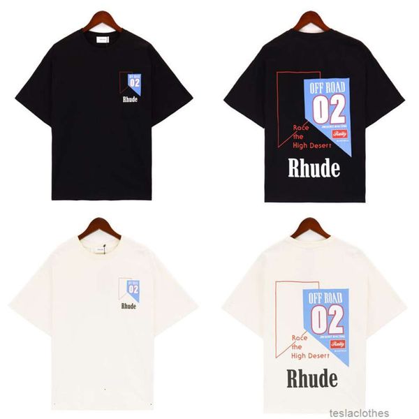 Designer-Modekleidung, Luxus-T-Shirts, T-Shirts, Trend, Br Rhude's New Race the High Desert Racing Series, High Street, lockeres Kurzarm-T-Shirt für Herren und Damen