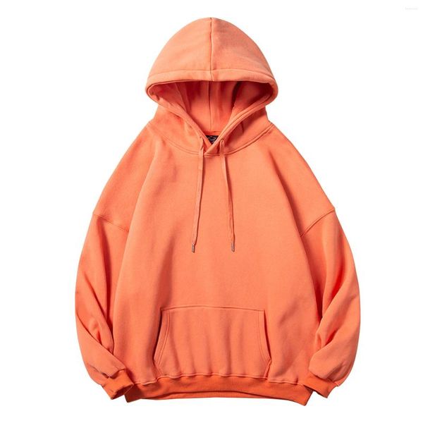 Erkek Hoodies Erkekler Düz Renk Gevşek Cepler Çizme Sweatshirts Açık Spor Takipleri Kapüşonlu Üstler Büyük Boy Boyunlu Külotlar