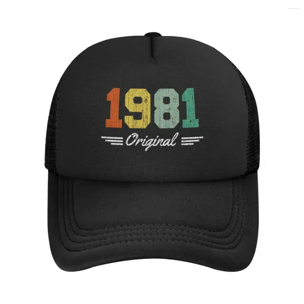 Ball Caps Classic 1981 Orijinal Doğum Günü Trucker Şapka Kadın Erkekler Kişiselleştirilmiş Ayarlanabilir Unisex Beyzbol Kapı Bahar
