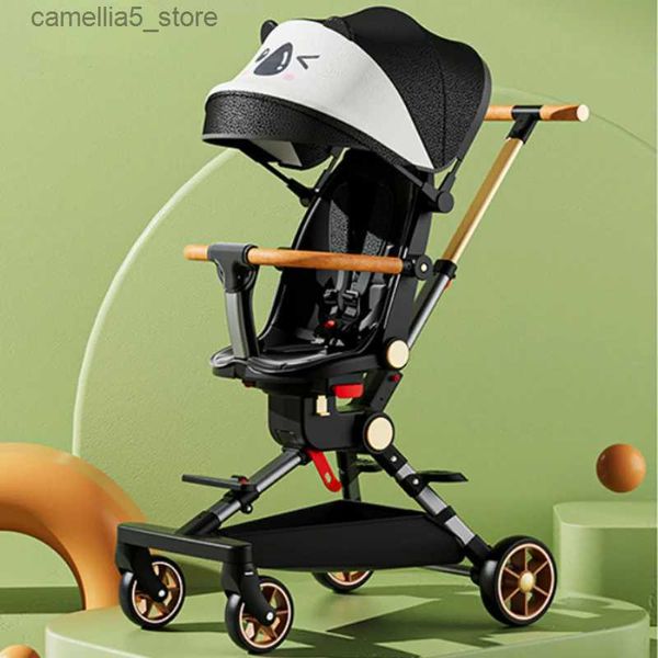 Carrinhos # Carrinho de bebê portátil Carrinho de bebê leve dobrável para viagem Carrinho de bebê bidirecional Carrinho de bebê de alta visão recém-nascido carrinho de quatro rodas Q231116