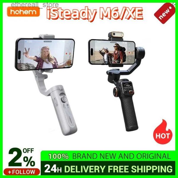 Estabilizadores Hohem iSteady M6 XE Handheld Gimbal Stabilizer Selfie Tripé para Smartphone com AI Magnético Fill Light Iluminação de Vídeo Q231116