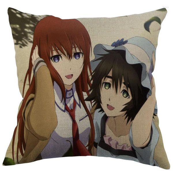 Kissenbezug, quadratisch, japanischer Anime, Krüge, Baumwolle, Leinen, Bezug mit Reißverschluss, 45 x 45 cm, eine Seite, DIY-Geschenk, Büro, Zuhause, draußen