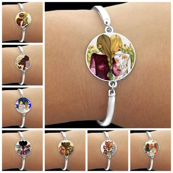 Braccialetti con ciondoli 2024 Bracciale con cupola di vetro amichevole Ragazza cartone animato regala gioielli regalo per l'anno della moda ad un'amica compagna di classe sorella