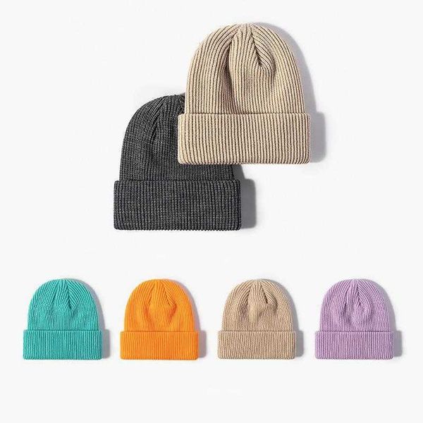 Beanie Skull Caps Chapéu de lã moda hexagonal quente proteção de orelha chapéu frio placa brilhante outono e inverno masculino redondo topo flanging chapéu de malha feminino