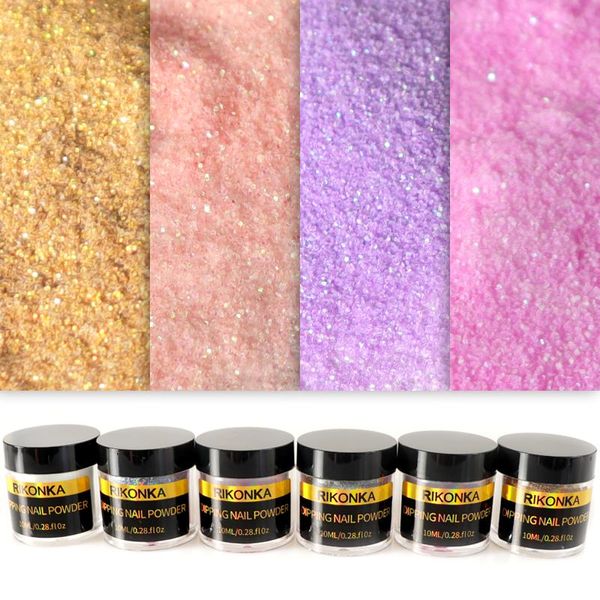 Nail Glitter 10ML Holographic Immersione Nails Powder Gradient Silver Gold Dip Sparkly Natural Dry Manicure Art Decoration