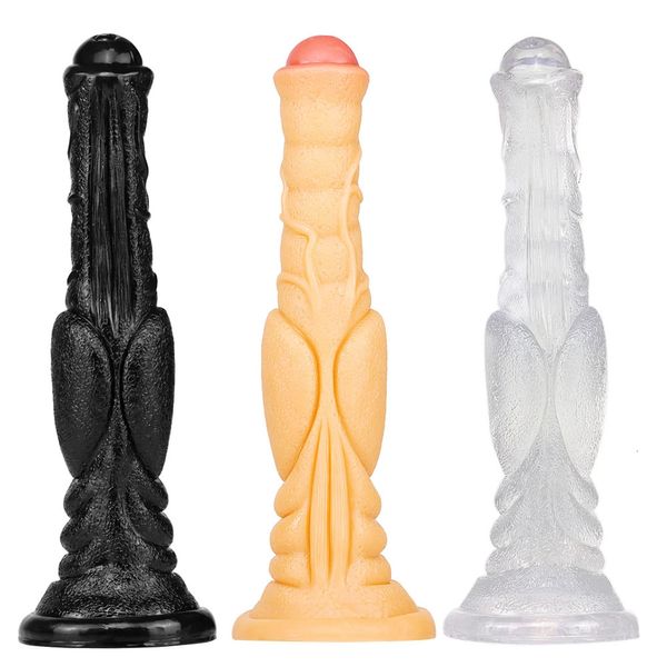 Vibradores / Dongs 30cm Grande Cavalo Anal Macio Animal Cavalo Vibrador Extremamente Longo Pênis Realista Ventosa Dick Sex Toys Dong para Mulheres Homens Sex Shop 231116