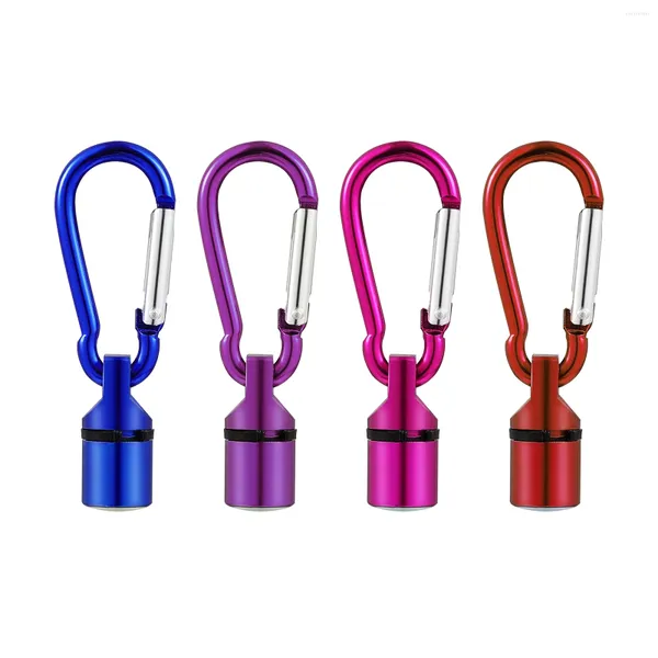 Collari per cani POPETPOP 4 pezzi portatile in alluminio per animali domestici gatti cuccioli LED lampeggiante lampeggiante etichetta per collare di sicurezza (rosso blu viola rosa)