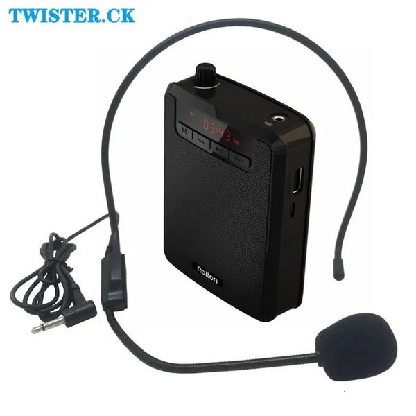 Mikrofone Rolton K300 Tragbarer Sprachverstärker mit Gürtelclip Headset-Mikrofon Radiounterstützung FM TF MP3-Lautsprecher 231116