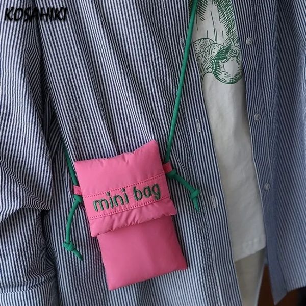 Вечерние сумки Kawaii Cute Sweet Letter Сумка для мобильного телефона Корейские студенты Y2k Эстетические сумки через плечо Модные универсальные женские мини-сумки 231116