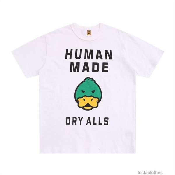 Tasarımcı Moda Giysileri Tees Tshirts Yaz 23SS Yeni İnsan Yapımı Ördek Baş Mektubu Baskı Bambu Eklemi Pamuk Gevşek Çift Kısa Kollu T-Shirt