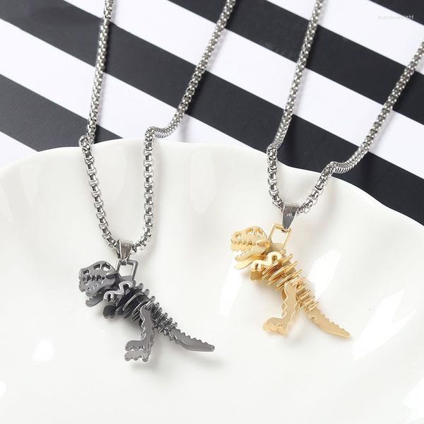 Ketten Tyrannosaurus Rex Halsketten Gold Silber Farbe Schöne Dinosaurier Halskette für Frauen Männer tragen Unisex Metall Geschenk Freunde