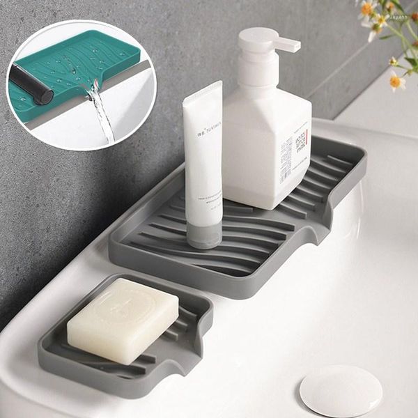 Set di accessori per il bagno Rubinetto in silicone Cuscinetti antispruzzo Tappetino drenante Proteggi lo strumento di drenaggio del piano di lavoro Tappetini per la raccolta dell'acqua Accessori per il bagno