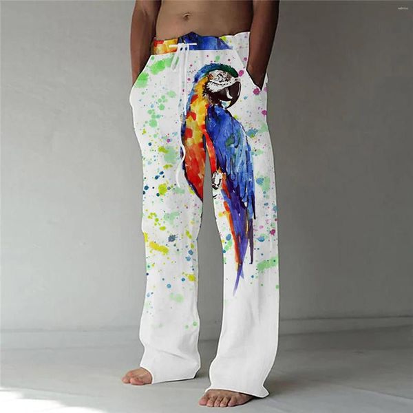 Herrenhose Herren Casual Digital Print Youth Bird Series Mid Waist Hose Colorful Boy 12 House With Rave Bottoms