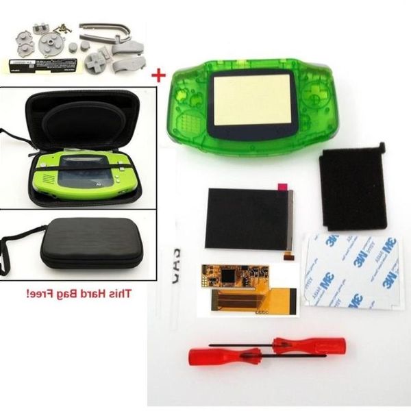 Kit LCD schermo IPS V2 Freeshipping per schermo LCD retroilluminato GBA Schermo LCD V2 a 10 livelli di luminosità per console GBA e guscio pretagliato c Cidx