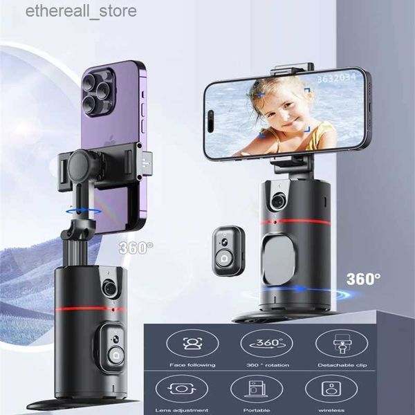 Estabilizadores P02 NOVO Eixo Dobrável Smartphone Rotação Gimbal Celular Gravação de Vídeo Desktop Rastreamento Vlog Estabilizador para iPhone 15 Q231116