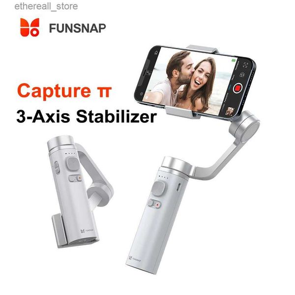 Estabilizadores Funsnap Captura 3 Eixos Smartphone Handheld Gimbal Estabilizador Gravação de Vídeo Celular Gimbal para iPhone Android HUWWEI Q231116