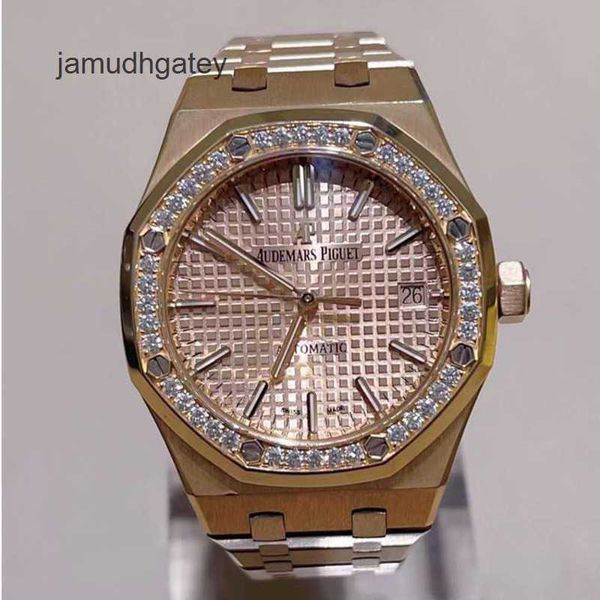 AP Swiss Luxusuhr Royal Oak Serie 15451or Roségold Original Diamant-Gold-Zifferblatt Herren- und Damen-Unisex-Mode-Freizeit-Business-Sport-Maschinenuhr