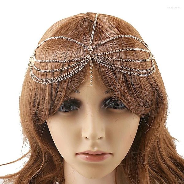 Haarspangen Kopfbedeckung Kopfschmuck Kopfkette Tiara Modisches mehrschichtiges Quasten-Accessoire Zubehör für Frauen