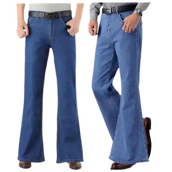 Mens Jeans Big Bellbottoms 80s Retro Flared Dance Denim Calças Boot Cut Cowboy Calças 231116