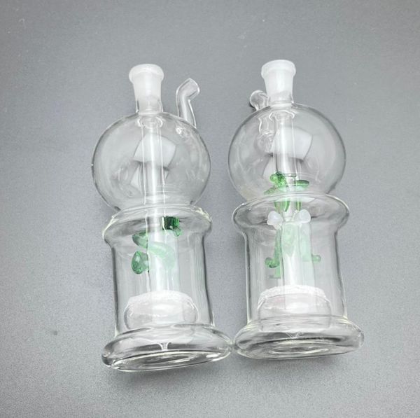 Pfeife Mini Shisha Glasbongs Bunte Metallform Klassische Apfelober- und -unterseite Sandkernglas Wasserrauchflasche mit guter Filtrationsleistung