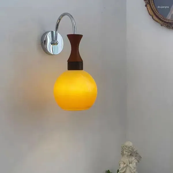 Lampada da parete Moderna alla moda Creativa Lussuosa Zucca Palla di vetro Luci Camera da letto Studio Soggiorno Corridoio LED decorativo