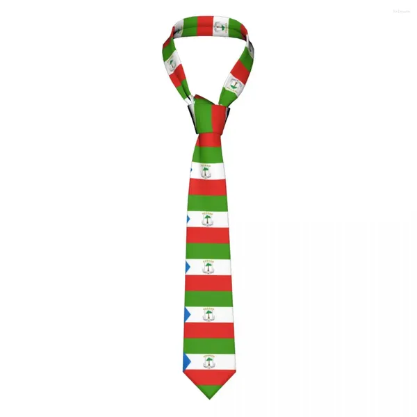 Laços masculinos gravata clássica bandeira magro da guiné equatorial gravatas colar estreito fino acessórios casuais presente
