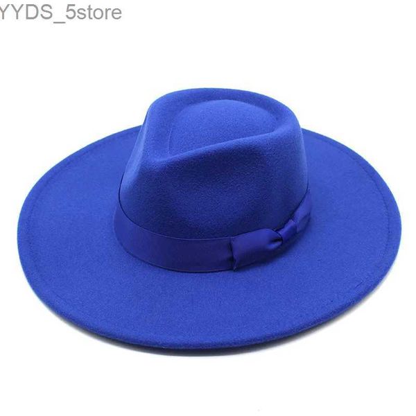 Geniş Memlu Şapkalar Kova Şapkaları Yeni Fedora Şapkası Şeriat Band Kemeri Geniş Müt Yuvarlak Yuvarlak En İyi Kadın Şapkalar Klasik Basit Resmi Elbise Kilisesi Beyaz Siyah Kış Şapkası YQ231116