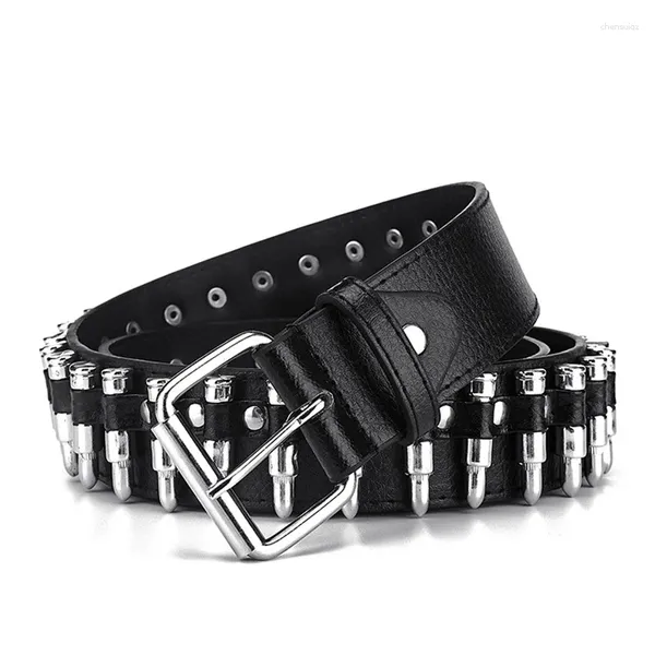 Cintos 2023 Hollow Decoração Cinto Moda Senhoras Couro Studded Presente Homem Goth Rock Selvagem Ajustável Mulheres Punk Preto