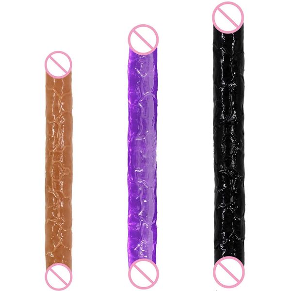 Dildo's/Dongs Lange Double Ended Dildo Realistische Penis Flexibele Dong Sexy Goederen Speeltjes voor Volwassenen 18 Vrouwen Lesbische koppels Vagina Anale Winkel 231116